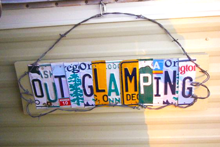 Out Glamping sign