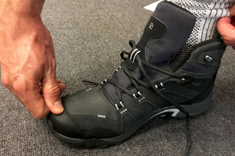 fitting hiking boots