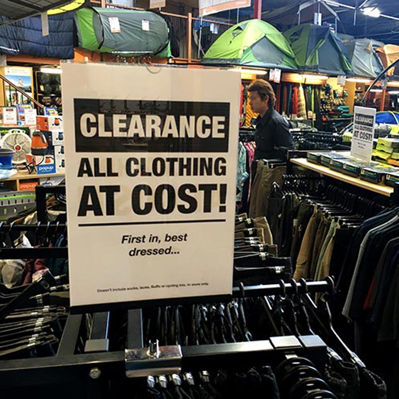 outdoor clothing clearance